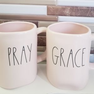 2 Rae Dunn mugs  PRAY GRACE